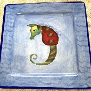 Foreside Square Seahorse Plate